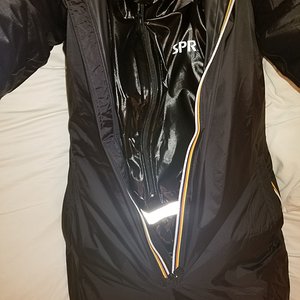 Sauna suit under k-way jumpsuit