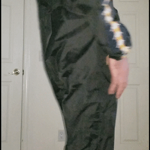 My swishy shiny nylon jumpsuit