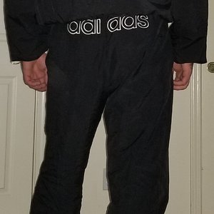 Crinkle nylon adidas suit