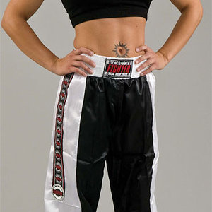 Fighter Satin PantsBlack.White