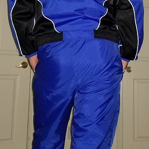 Swishy puffy adidas suit