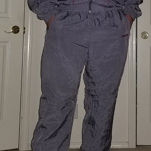 Silver adidas shiny shellsuit