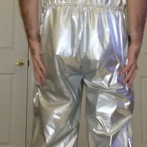 Silver swishy onesie