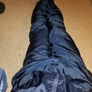 Shiny blue shellsuit