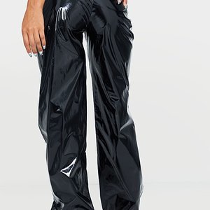 Black Vinyl Belted Wide Leg Trousers.jpg