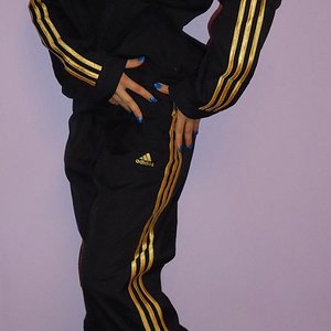 czarne adidas dres Xl L nowy Ze zlotym