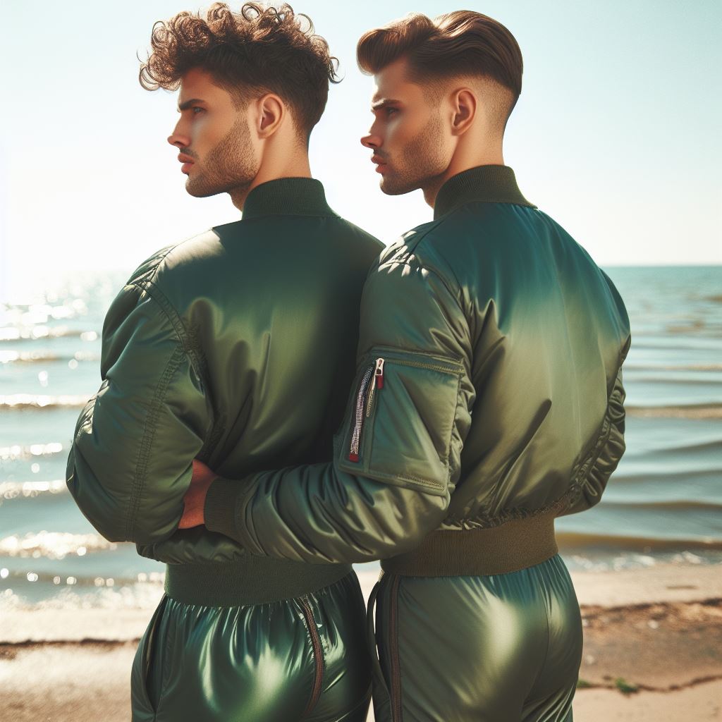 2 hot shiny dudes in flight suits and jackets.jpeg
