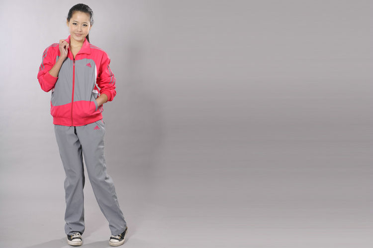 2012 Adidas tracksuit womens pink grey front pocket