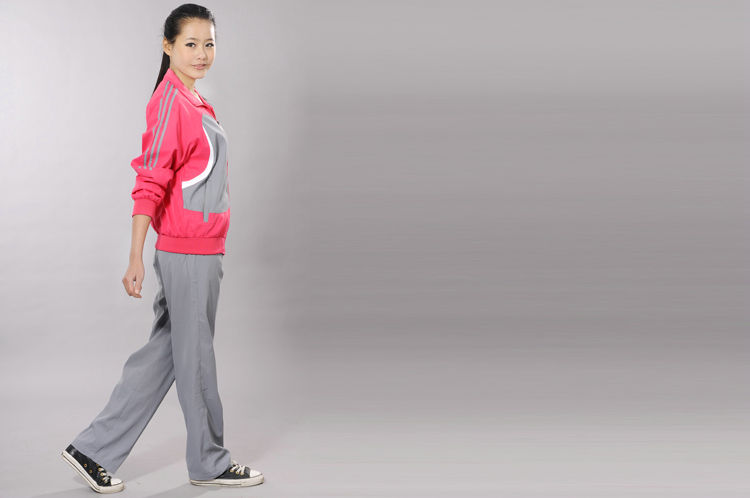 2012 Adidas tracksuit womens pink grey side walk