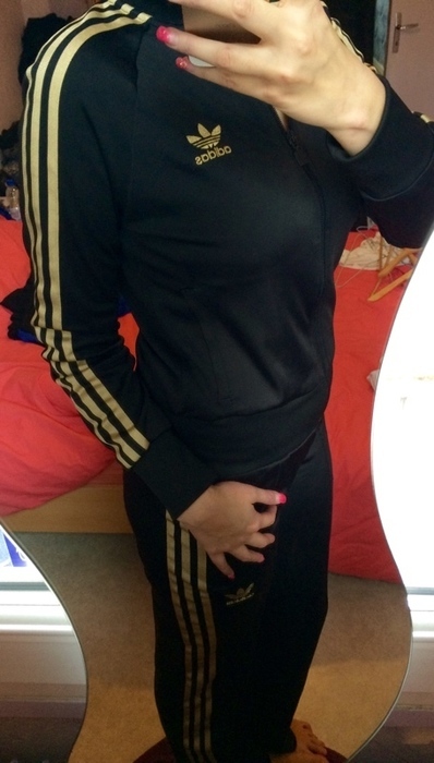 Adidas black/gold suit