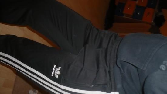 Adidas black pants side angle