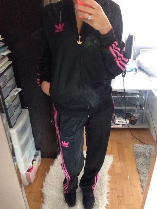 Adidas black/pink suit