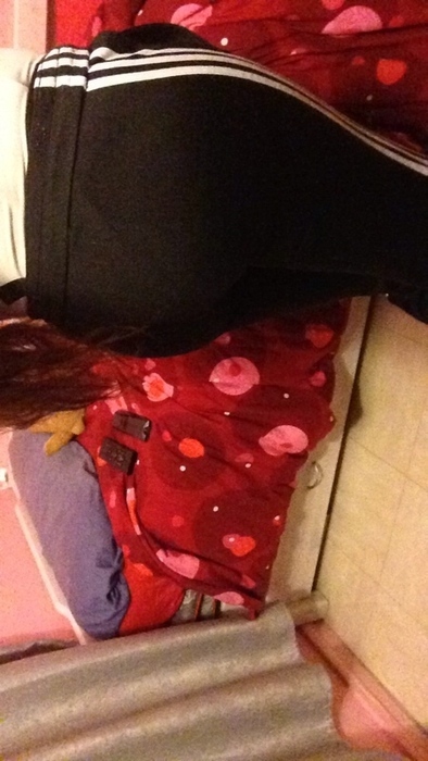 Adidas black/white pants rear