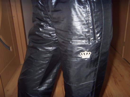 Adidas black womens super shiny pants