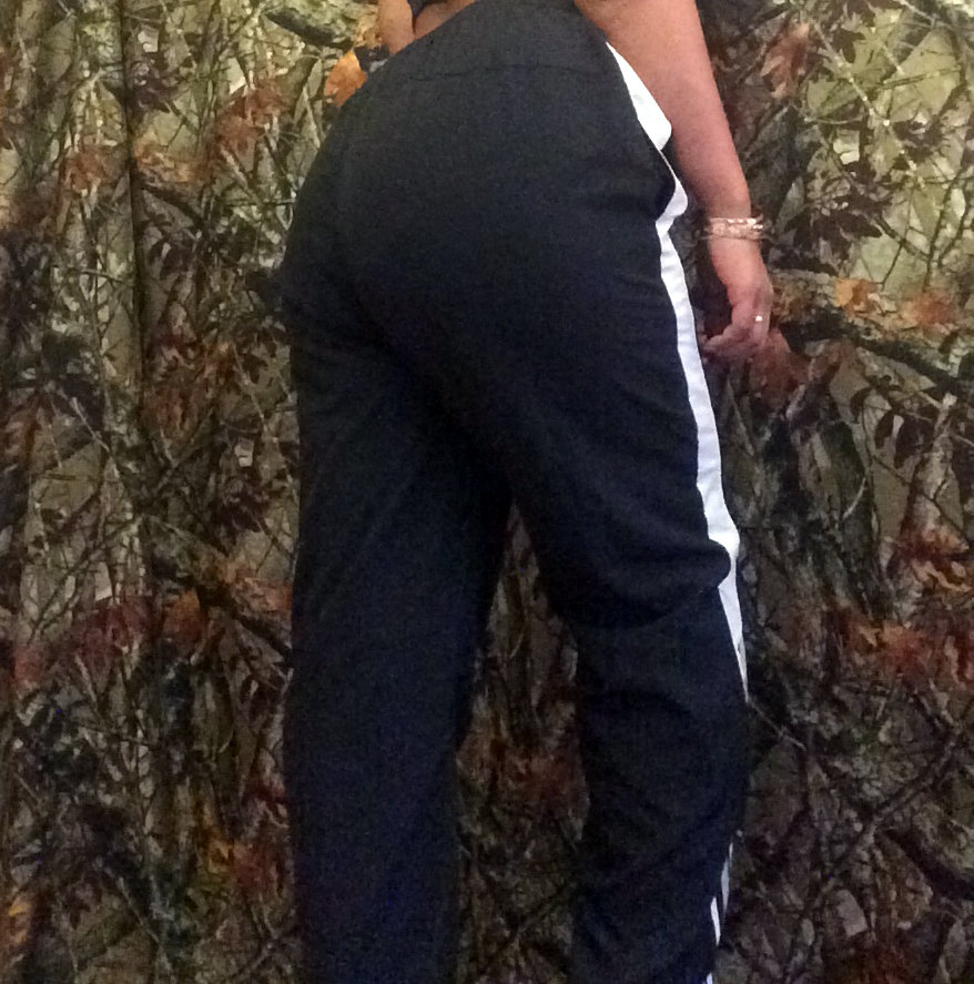 Adidas blue nylon pants with white stripe