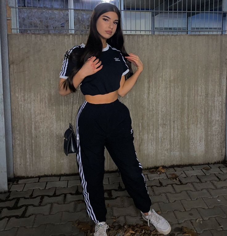Adidas girl showing her outfit