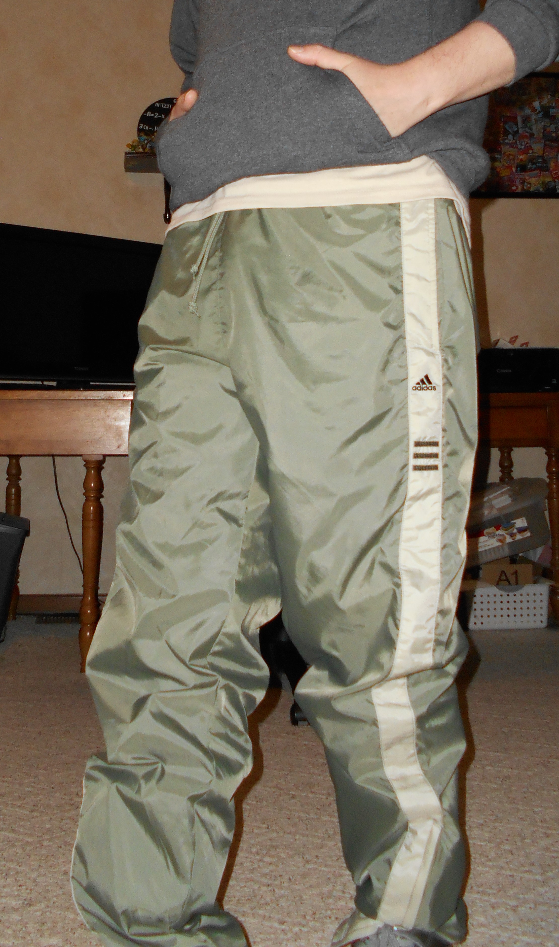 Adidas Olive Nylon Pants 2
