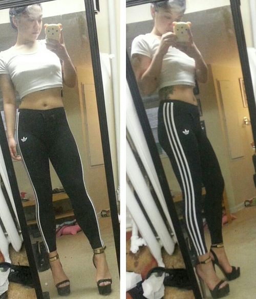 Adidas on high heels