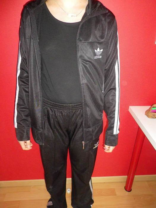 Adidas shiny black suit