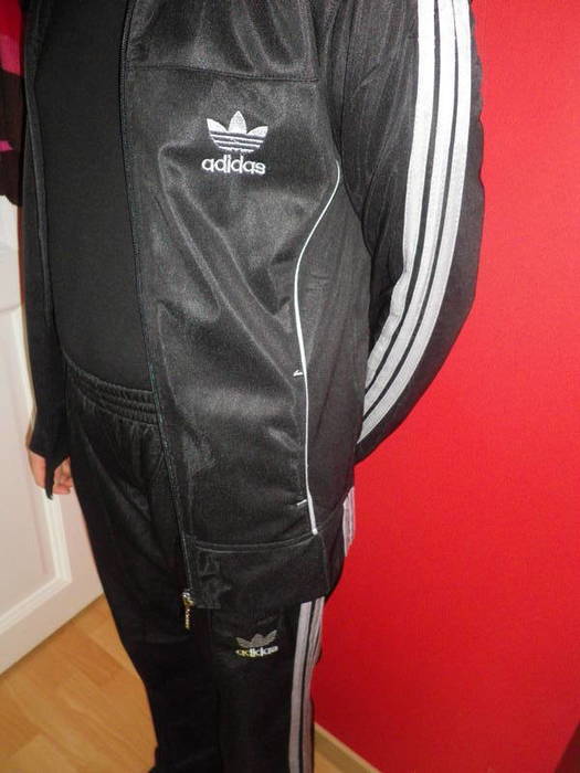 Adidas shiny black suit