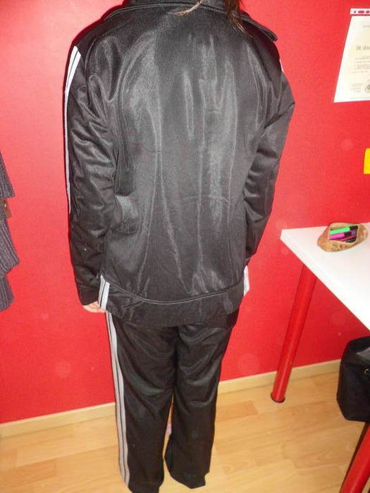 Adidas shiny black suit
