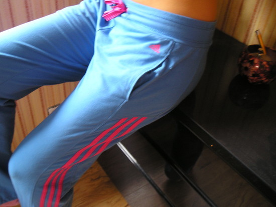 Adidas skyblue pink stripe pants