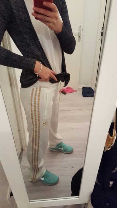 Adidas white/gold pants