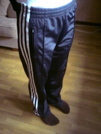 Adidas womens black baggy pants front