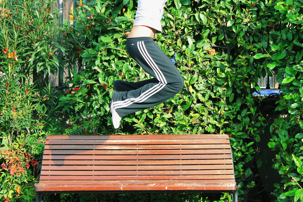 Adidas womens black pants bench jump