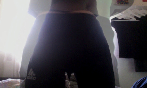 Adidas womens black pants close up sporty rear