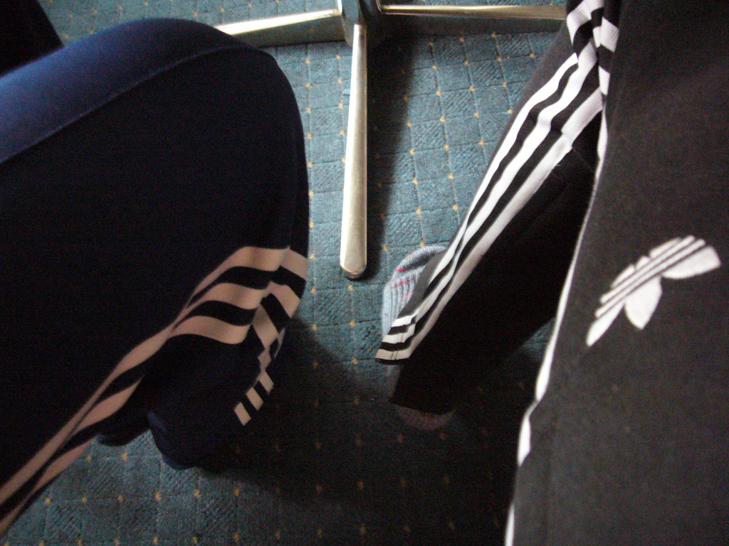 Adidas womens black pants legs photo