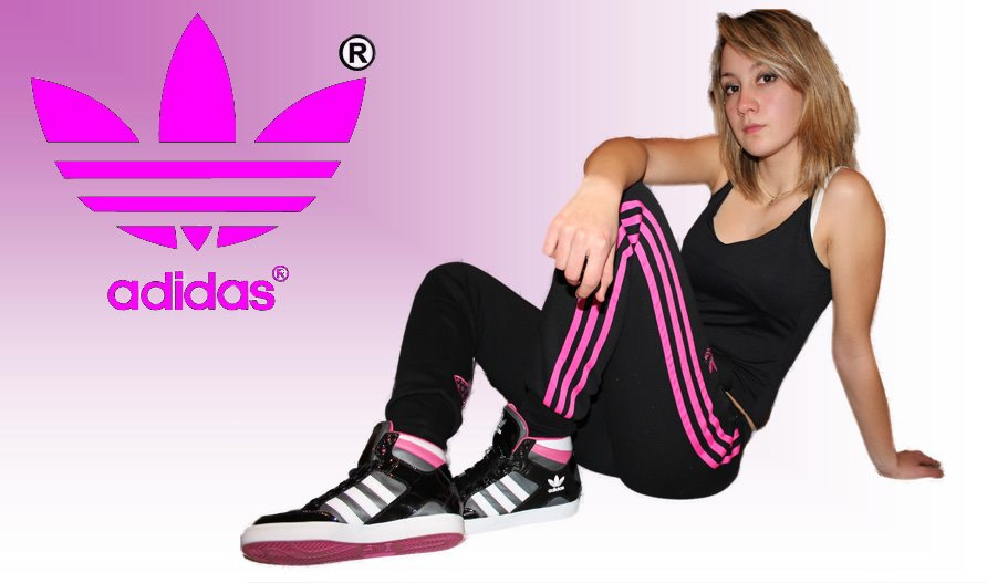 Adidas womens black pants pink stripe lounge