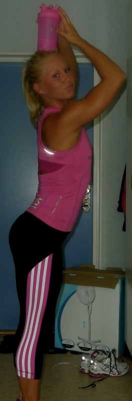 Adidas womens black pants pink top long stretch