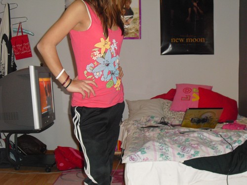 Adidas womens black pants with white stripe cute tanktop