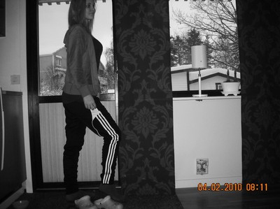 Adidas womens black pants with white stripes black and white semi side angle