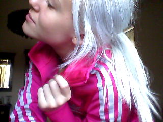 Adidas womens bright pink jacket collar close up