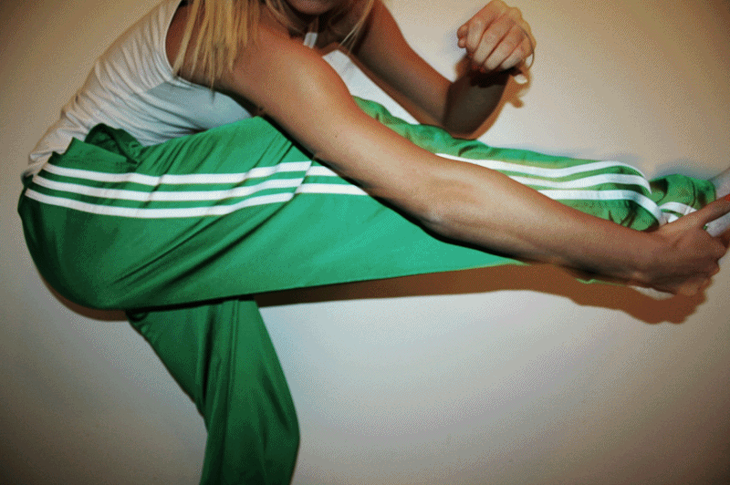 Adidas womens green pants kick stretch