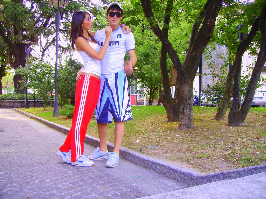 Adidas womens red pants couple