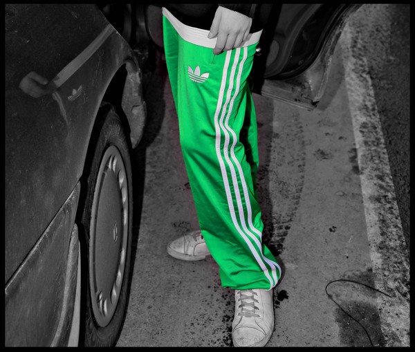 Adidas womens shiny green pants