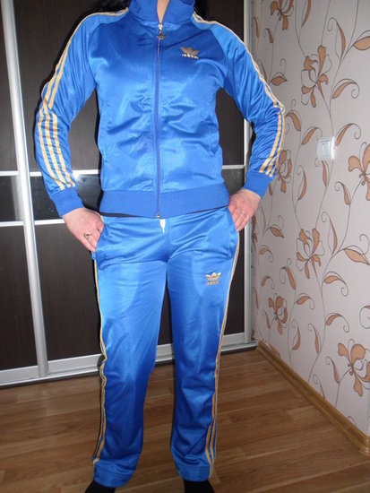 Adidas womens tracksuit blue full