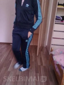 Adidas womens tracksuit skyblue stripes