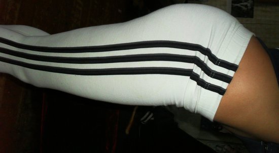 Adidas womens white pants side