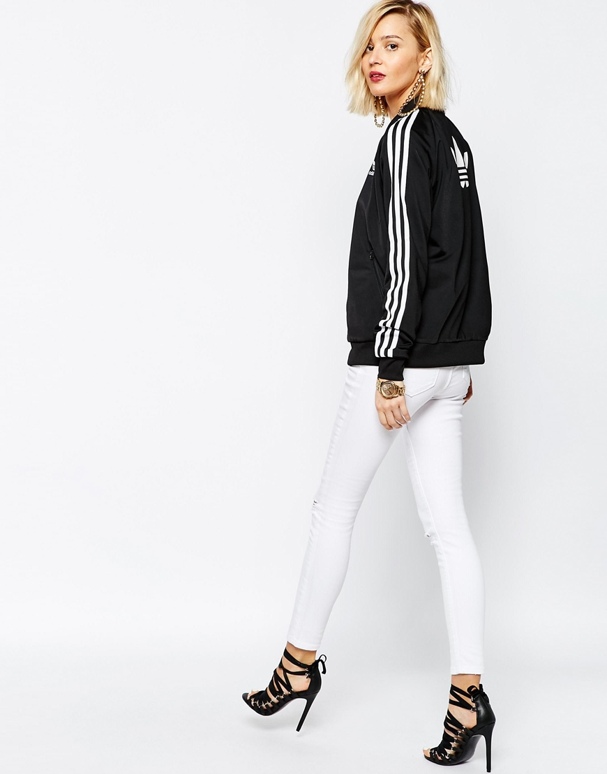 black adidas firebird back logo