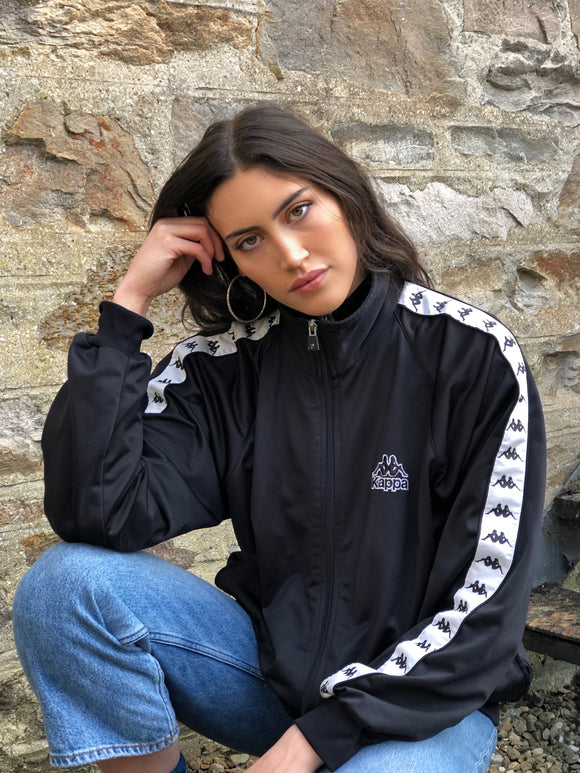 Black Kappa jacket with jeans