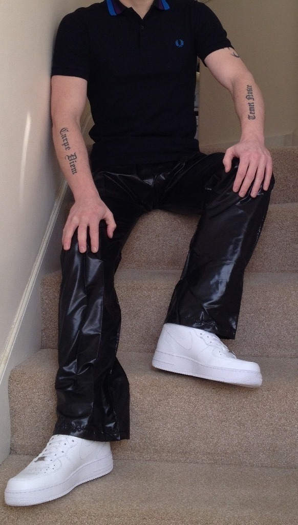 Black Starray Nylon Trackies