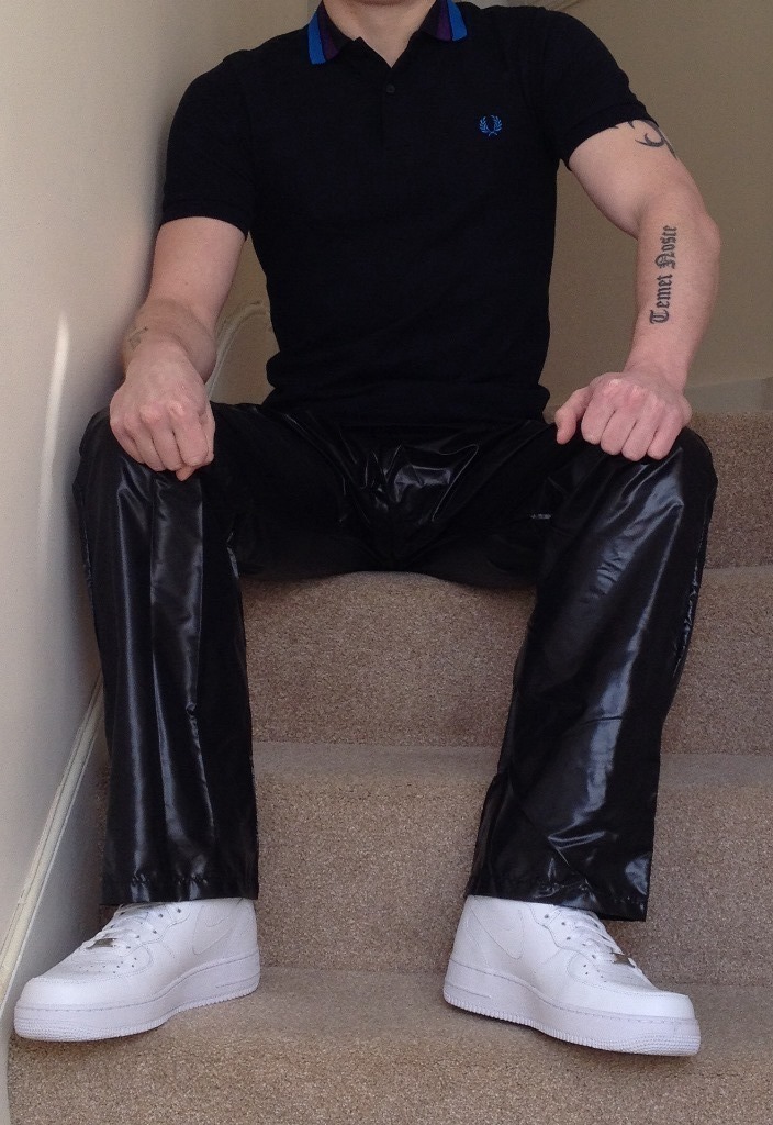 Black Starray Nylon Trackies