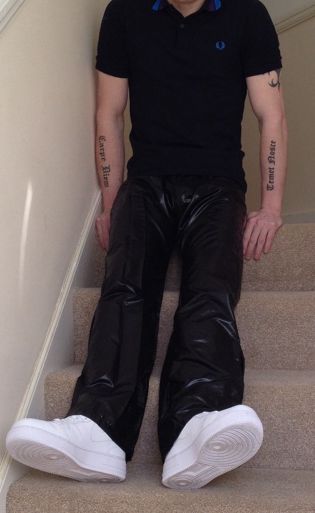 Black Starray Nylon Trackies