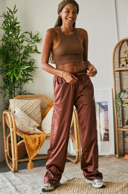 Brown adidas windpants - Urban Outfitters