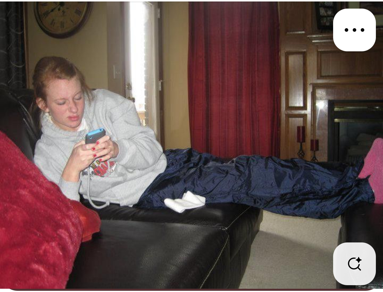 Cute girl in nylon wind pants