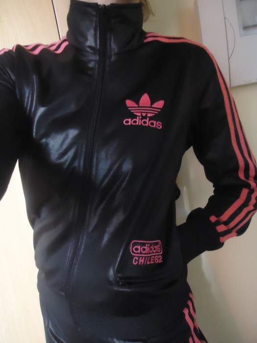 Girl in black/pink Adidas Chile outfit